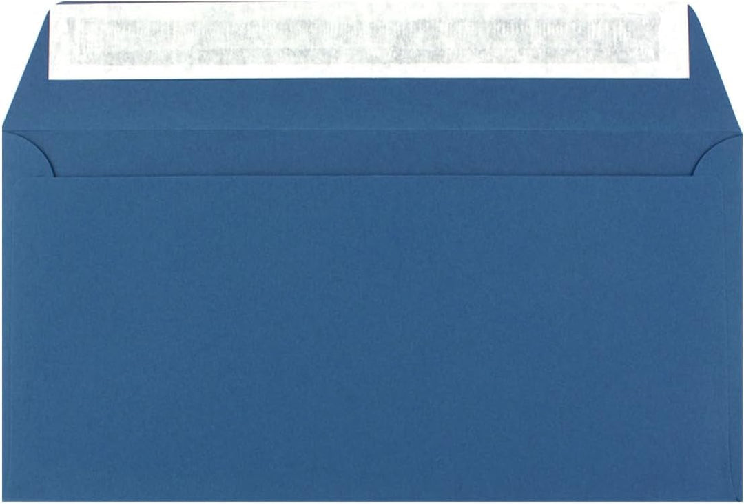 150 Brief-Umschläge DIN Lang - Royalblau/Königsblau - 110 g/m² - 11 x 22 cm - sehr formstabil - Haft