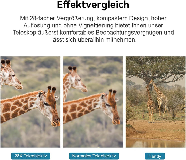 Apexel HD Handyobjektiv 28X Teleobjektiv mit Auslöser für iPhone Samsung, Huawei, Xiaomi Android Sma
