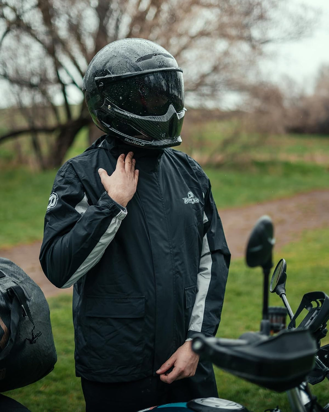 IRON JIA’S Regenanzug Herren Motorrad Regenjacke Wasserdichter Winddicht Atmungsaktiver Reflektieren