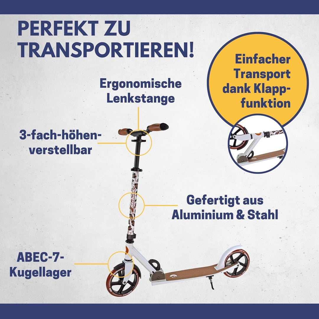 Best Sporting Scooter Erwachsene und Kinder I klappbarer Roller mit Ständer I stilvoller City-Roller