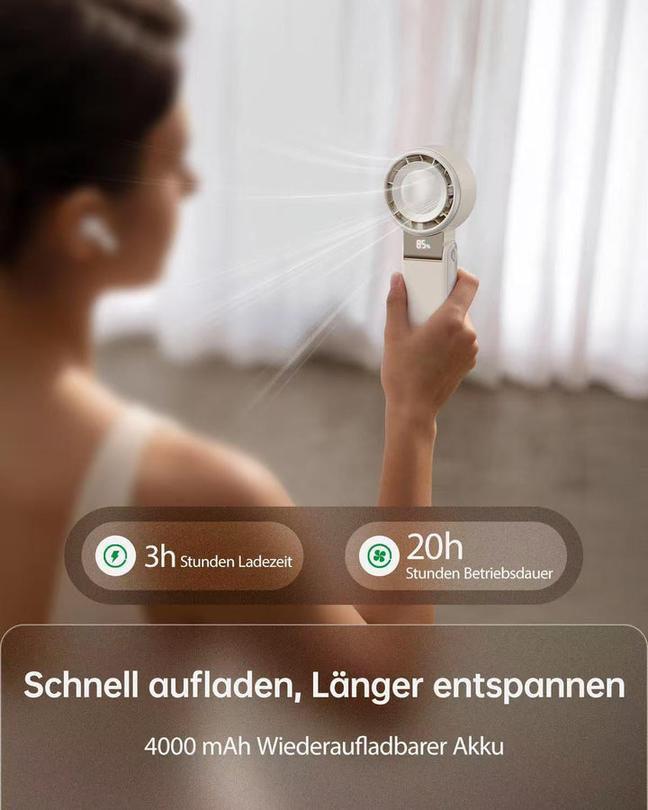 SWEETFULL Tragbarer Turbo Handventilator, Mini Ventilator,USB-Aufladbar, 5 Geschwindigkeitsstufen,20
