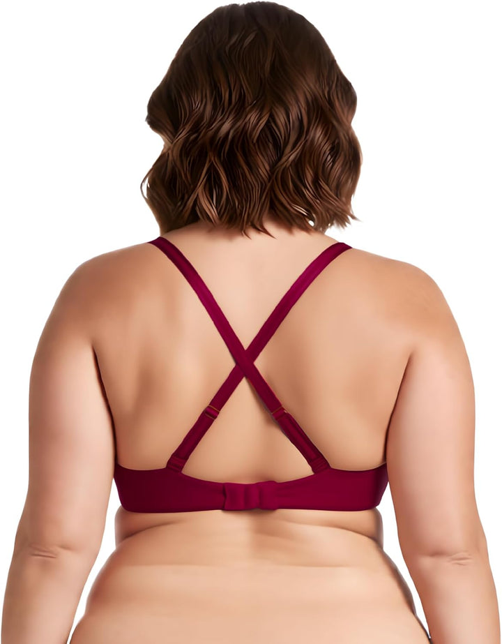 Curve Muse Damen Übergrösse Vollständige Abdeckung Bügel vorne schliessen BHs-1PK oder 2PK 70F Nackt