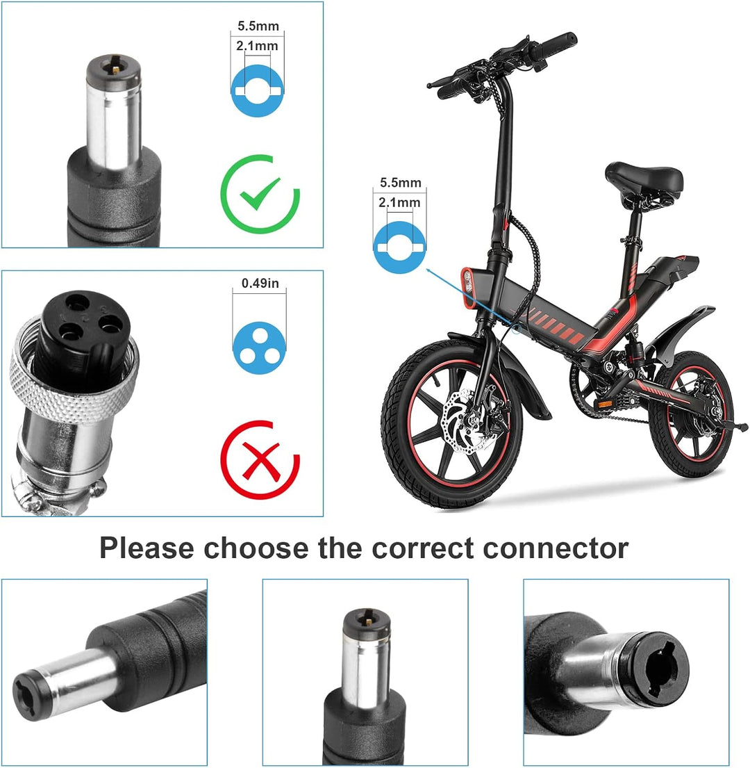 Labtec 54,6V 48V 2A Ladegerät Ladekabel für 48V 2A 13S Li-on Akkus E-Bike Elektrofahrrad Pedelec Hov