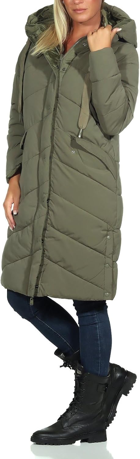 Hailys Damen Steppmantel Ca44rlotta mit Kapuze S khaki, S khaki