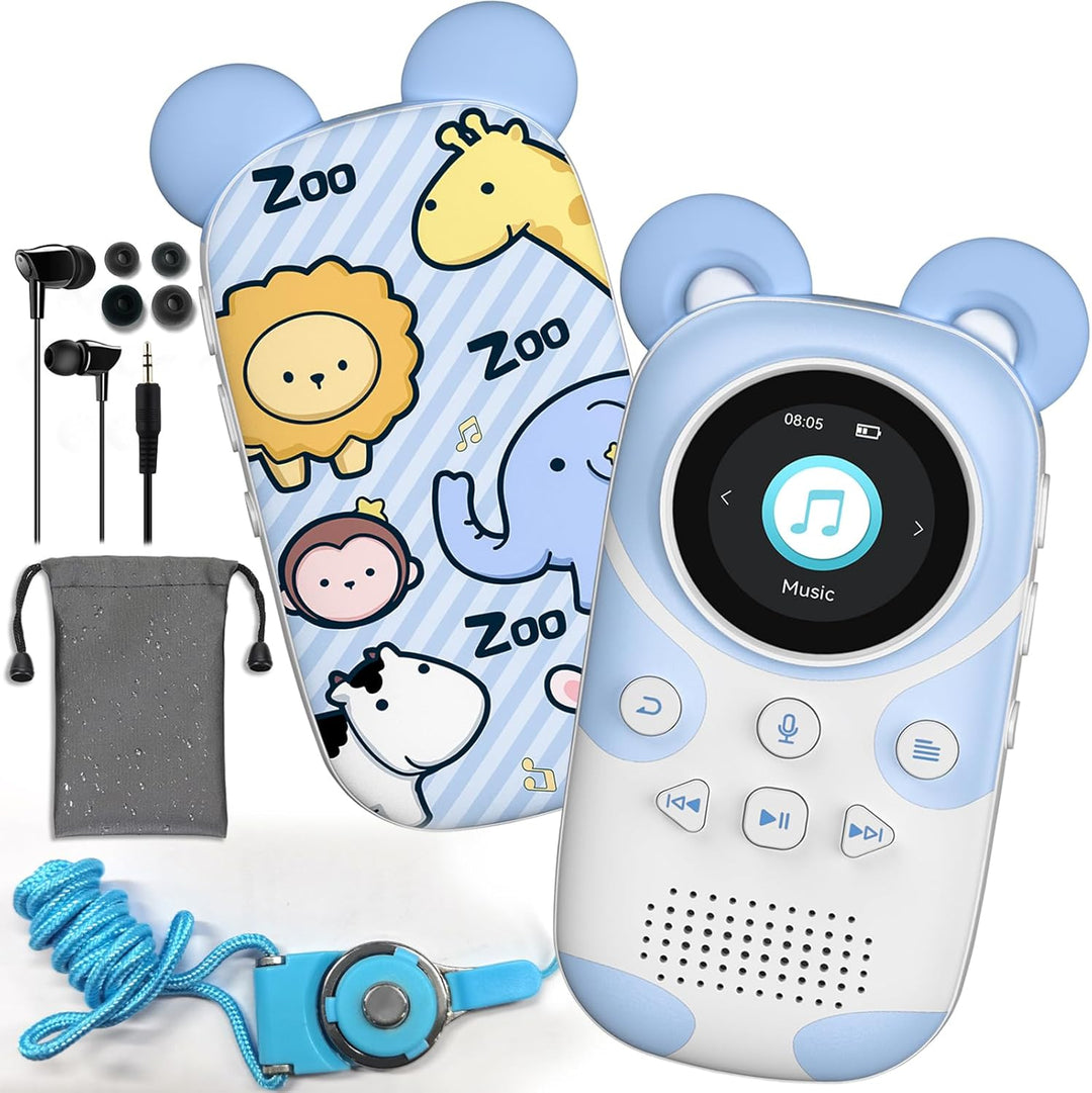 RUIZU 64GB MP3 Player Kinder Bluetooth 5.3 mit kopfhörer Lautsprecher Unterstützt UKW-Radio, Wecker,