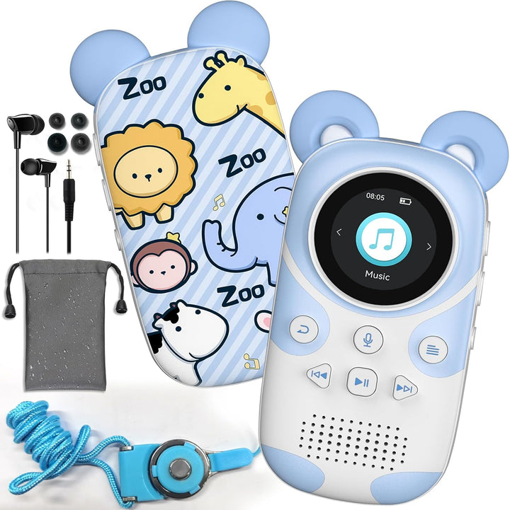 RUIZU 64GB MP3 Player Kinder Bluetooth 5.3 mit kopfhörer Lautsprecher Unterstützt UKW-Radio, Wecker,