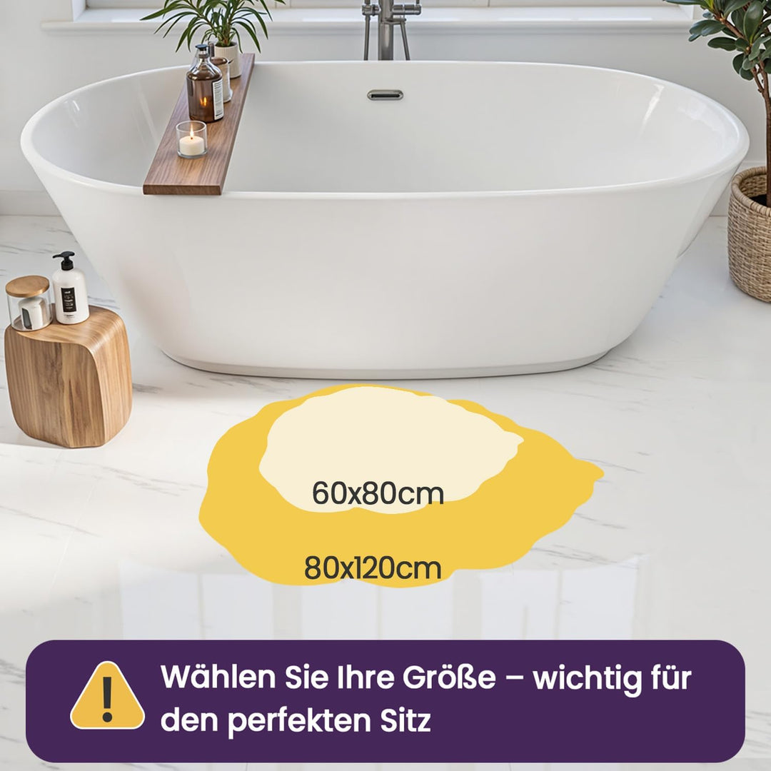 DEXI Badezimmerteppich 80 x 120 cm, Badematte rutschfest Absorbierende mit Monstera Pflanzenmuster,
