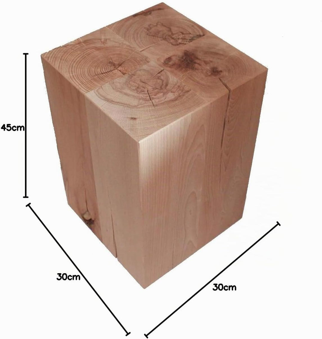 AAF Nommel®, Sitzblock Massiv Holz Block Sitzhocker Buche 45 x 30 x 30 cm Nr. 01
