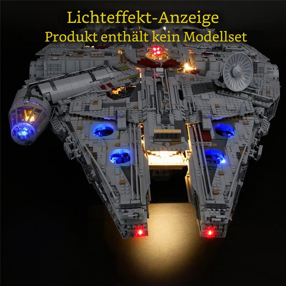 GEAMENT LED Licht-Set Kompatibel mit Lego Millennium Falcon Ultimate - Beleuchtungsset für Star Wars