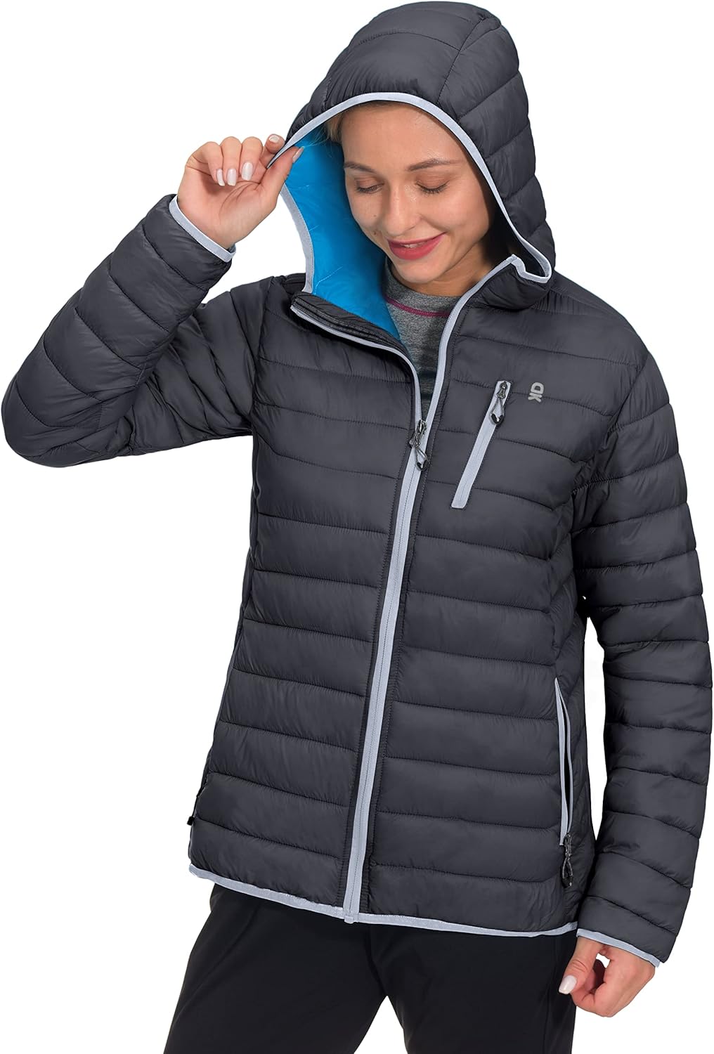 Little Donkey Andy Daunenjacken Damen Leichte Steppjacke Winddichte Warme Winterjacke Outdoor Kapuze