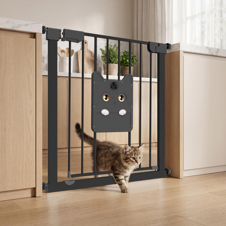 Treppenschutzgitter Ohne Bohren mit Selbstschliessend katzenklappe 75-85cm Breiten Treppengitter mit