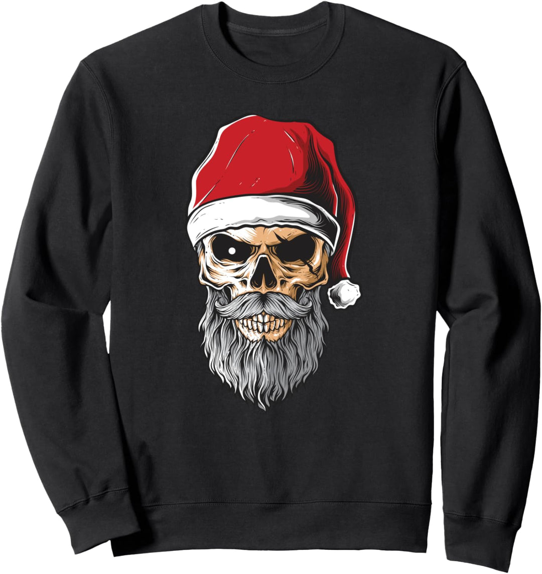 Santa Pirat Funny Skull mit Nikolausmütze Xmas Bart Sweatshirt