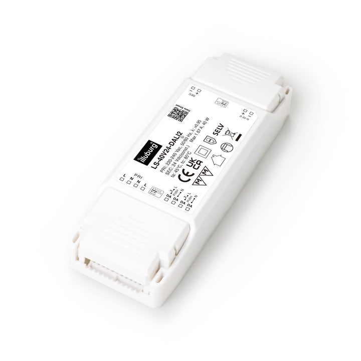 illuburg LED Trafo 24V 40W Dimmbar DALI Push 0-10V Flickerfree LED Netzteil Treiber Driver Power Sup
