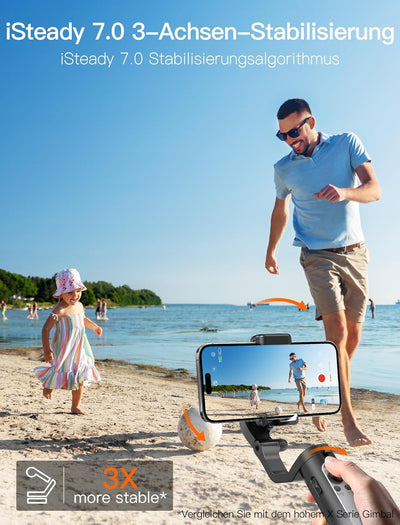 hohem iSteady XE Gimbal Stabilisator für Smartphone, 3-Achsen Tragbarer & Faltbarer Smartphone Gimba
