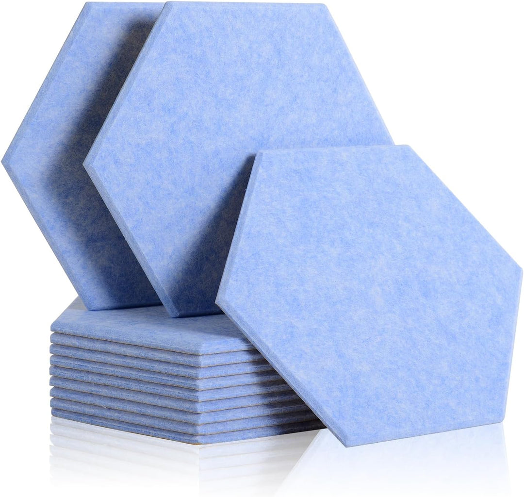 Rdutuok 12 Stück Akustik Panel,30x26x1cm Hexagon Akustik Absorber Schallschutzplatten Akustikpaneele