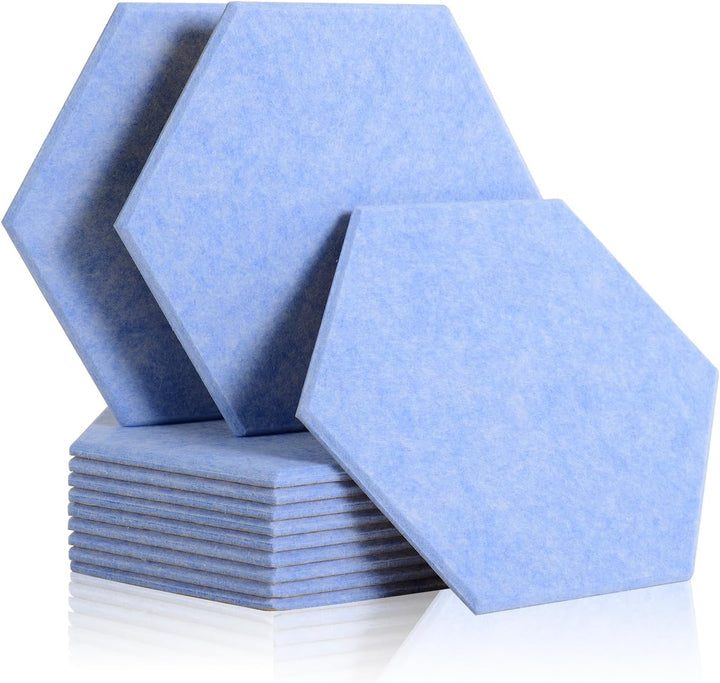 Rdutuok 12 Stück Akustik Panel,30x26x1cm Hexagon Akustik Absorber Schallschutzplatten Akustikpaneele