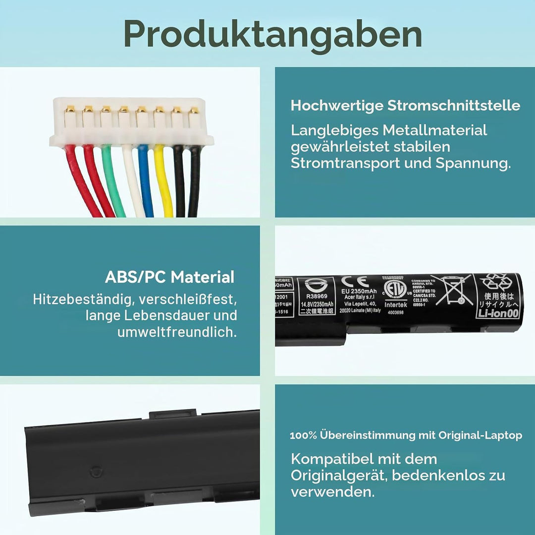 K KYUER 37Wh AL15A32 Laptop Akku für Acer Aspire ES1-420 ES1-421 E5-452 E5-452G E5-473G E5-473T E5-4