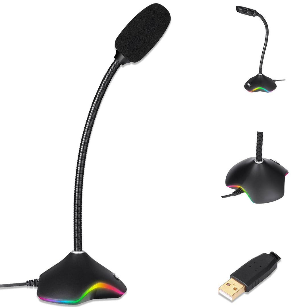 KLIM Rhapsody RGB Mikrofon: PC + USB, Beste Klangqualität, Sprachaufnahmen, Spracherkennung, Streami