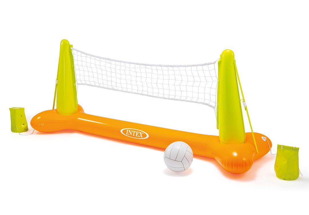 Intex - Aufblasbares Volleyball Netz-Set, 239x64x91 cm | inkl. aufblasbaren Vinylball und Zwei Tasch