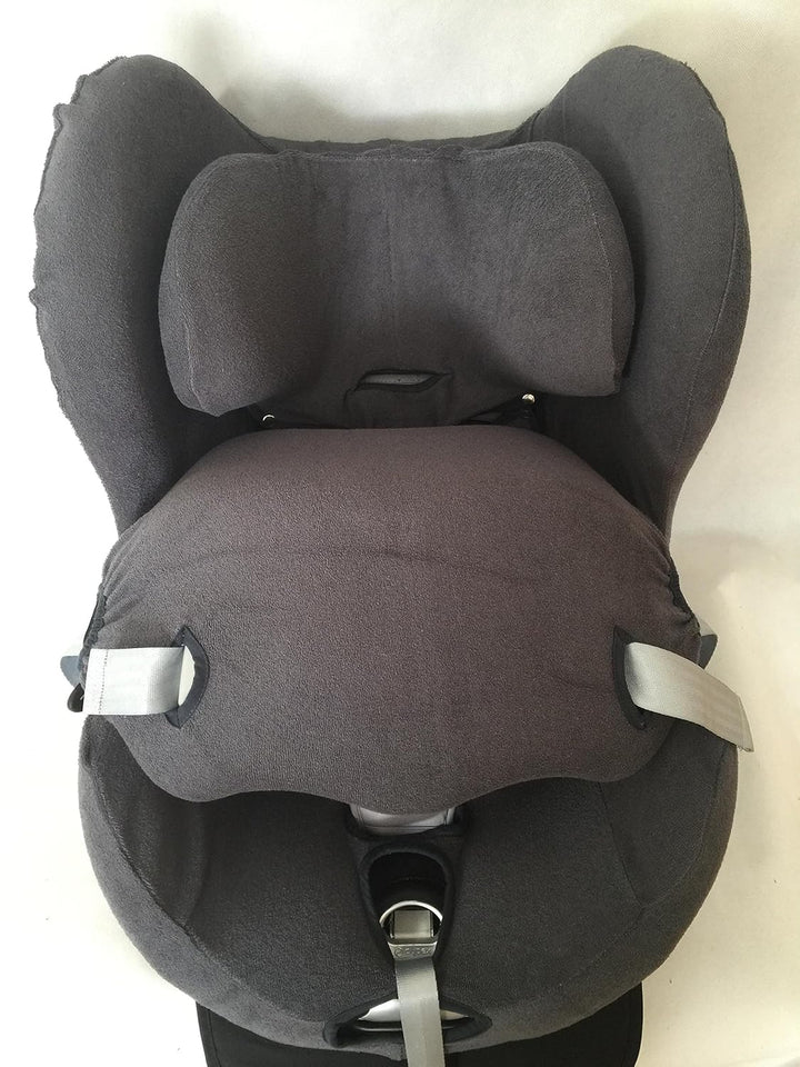 Sommerbezug Schonbezug für Cybex Sirona und Sirona plus Frottee 100% Baumwolle dunkelgrau + Bezug fü