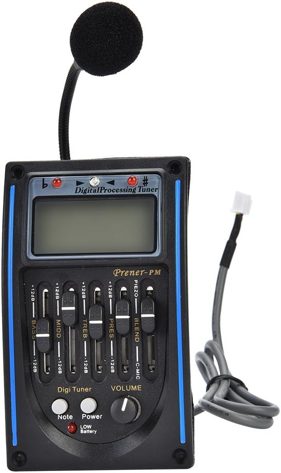 5 Band Tonabnehmer, EQ Equalizer Piezo Digital Tuner Tonabnehmer für Akustikgitarre