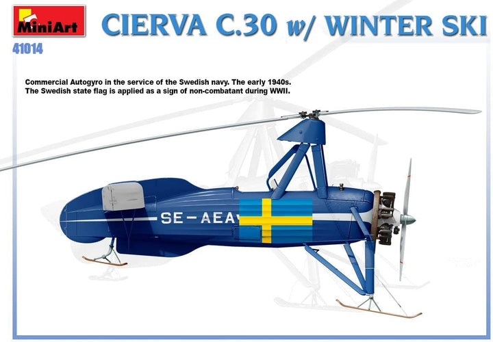 Mini Art 550041014 Militär MiniArt 41014 1:35 Cierva C.30 m. Ski-originalgetreue Nachbildung, Modell