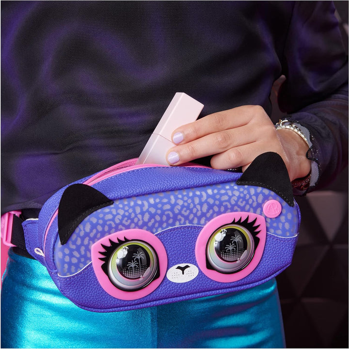 Purse Pets, Savannah Spotlight Gürteltasche, interaktive Stofftier-Umhängetasche mit über 30 Geräusc