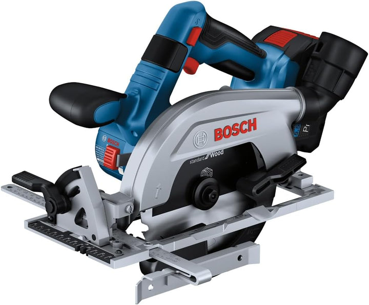 Bosch Professional 18V System Akku-Kreissäge GKS 18V 57-2L (linksseitiges Blatt, kohlenloser Motor,