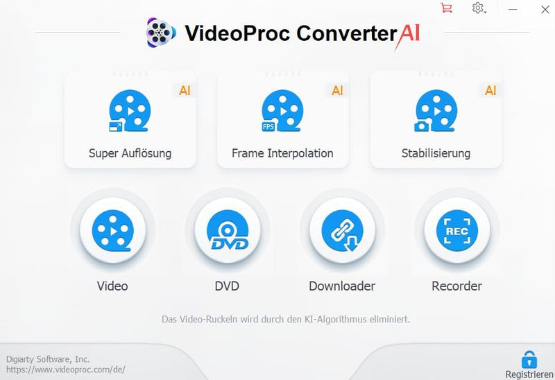 Digiarty VideoProc Converter AI | Windows | 1 Gerät | Lifetime | Video-Konverter, Kompressor, Downlo