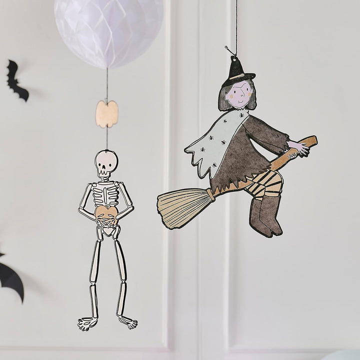 Ginger Ray Halloween-Hängepapier-Waben-Partydekorationen mit Figuren, 5 Stück, Waben