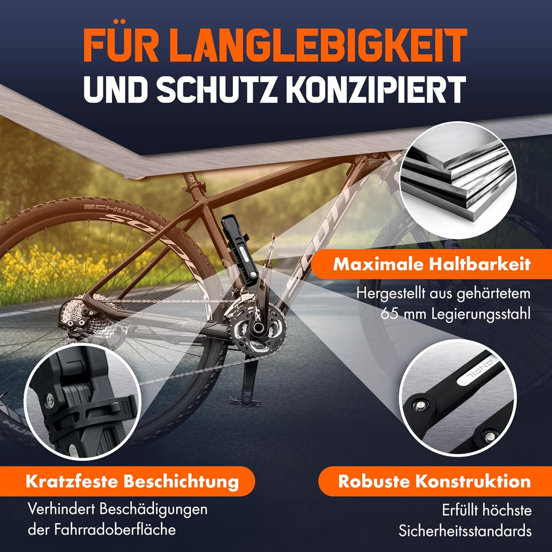 Faltschloss Fahrrad mit 3 Schlüsseln - Robustes Fahrradschloss Faltschloss aus Carbonstahl hohe Sich