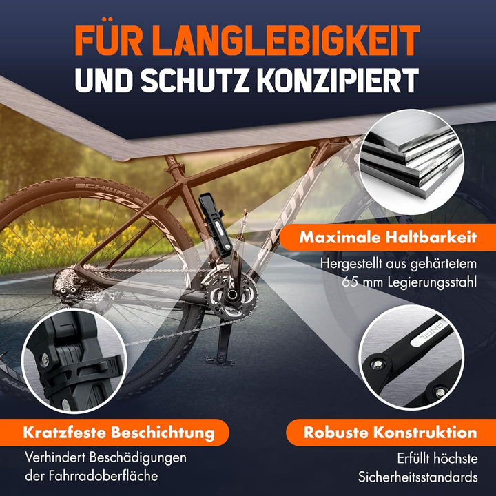 Faltschloss Fahrrad mit 3 Schlüsseln - Robustes Fahrradschloss Faltschloss aus Carbonstahl hohe Sich