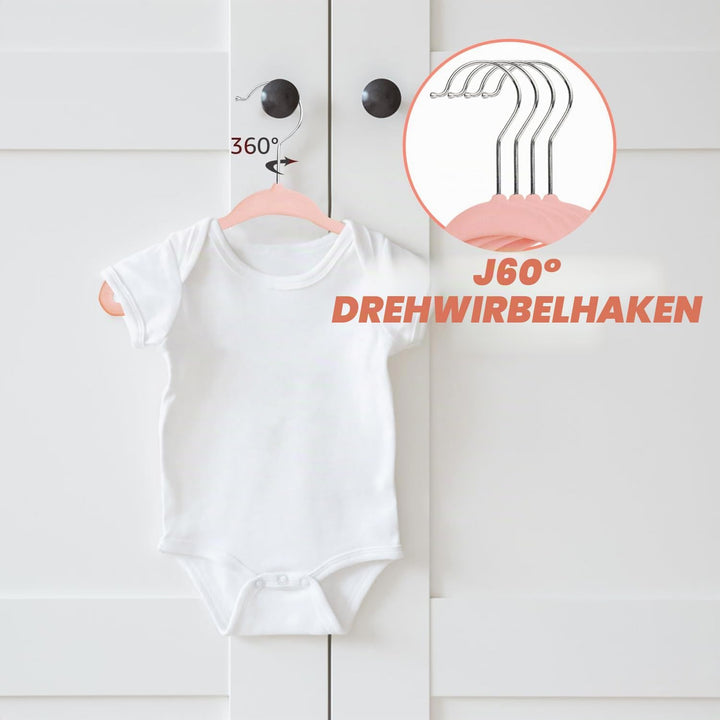 Mangokit Baby Samt Kleiderbügel 50 Pack, Anti-Rutsch-Kinder Kleiderbügel, platzsparende Baby rosa Kl