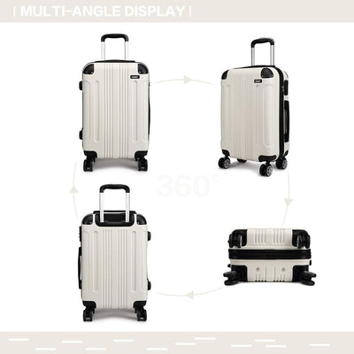 KONO 65cm Koffer Mittelgross Hartschale Trolley Rollkoffer Reisekoffer mit 4 Rollen 65x42x26cm (Koff