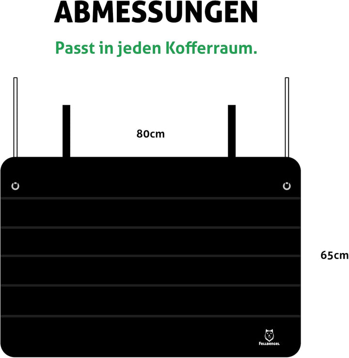 Ladekantenschutz Kofferraum [extra starker Klett + Befestigungshaken] Stossstangenschutz Hund - Koff