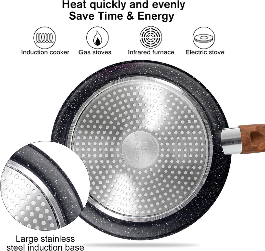 Kitchen Academy Induktions Töpfe Set - Pfannenset mit deckel - töpfe & pfannen set ohne PTFE und PFO
