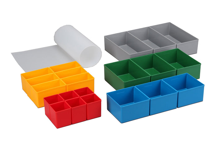 Allit 457370 Schubladen rot/gelb/blau/grün/grau EuroPlus Set 63/22, 450 x 500 x 63mm 450 x 500 x 63m