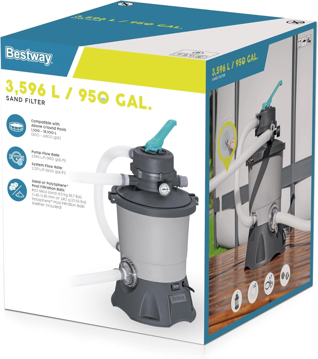 Bestway 58515-7 Sandfilterpumpe 3596 L, grau