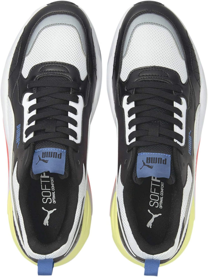 PUMA Unisex X-RAY 2 Square Sneaker, Puma Black Puma White Star Sapphire Soft Fluo Yellow