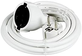 REV 0016030114 Verlängerung, Verlängerungskabel mit Winkelstecker 3m, 3680W, Weiss (Packung mit 2) W