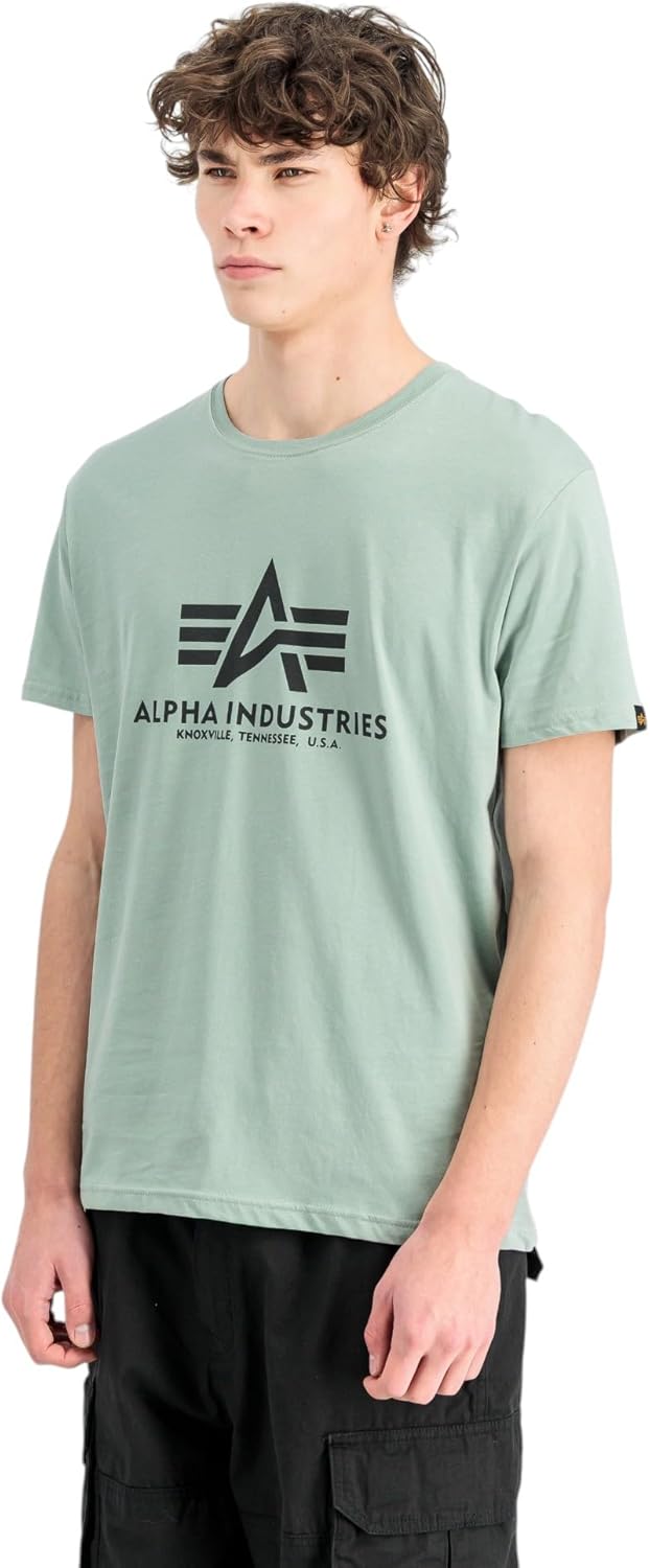 Alpha Industries Herren Regular Fit T-Shirt Basic T-Shirt S Dusty Green, S Dusty Green