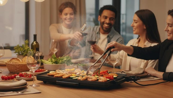 LITTLE BALANCE 8552 Easy Plancha 2000 XL Elektrische Grillplatte für 6-8 Personen, XXL-Kochfläche, a