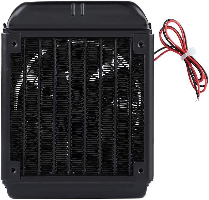ASHATA 90mm Aluminium Radiator, Kühlerlüfter Radiator - CPU Wasserkühlung 8 Röhren Aluminiumheizkörp