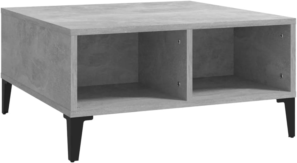 WIFESE Couchtisch mit 4 Fächer 60x60x30 cm Beistelltisch Holz Modernes Design Wohnzimmertisch Kleine