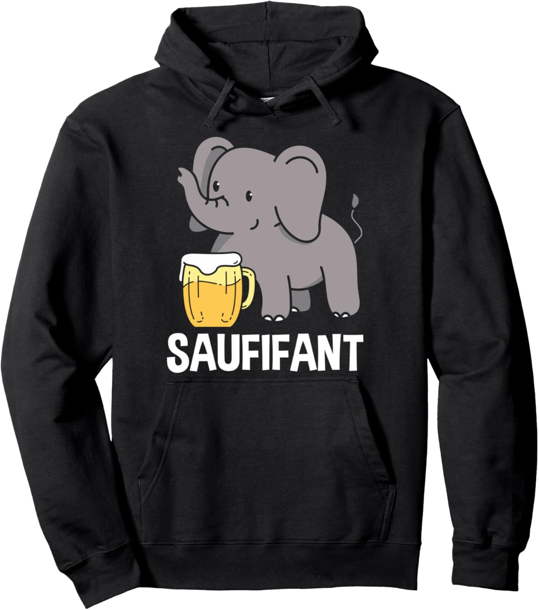 Saufifant - Elefant Sauf Bier Saufifant Pullover Hoodie
