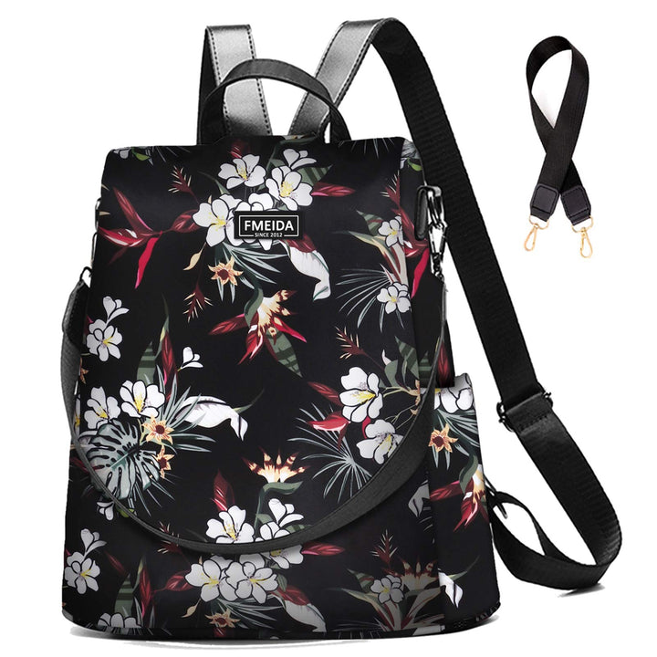 Fmeida Rucksack Damen Anti Diebstahl Nylon Handtaschen Wasserdichte 2 in 1 Schultertasche Casual Day