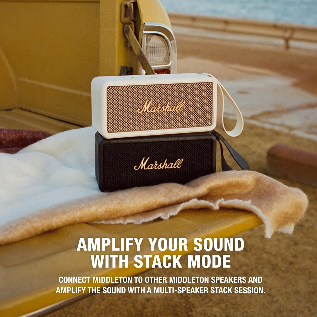 Marshall Middleton kabelloser tragbarer Bluetooth-Lautsprecher, über 20 Stunden tragbare Spielzeit,