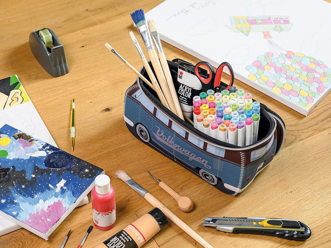 BRISA VW Collection - T1 Bulli Bus Kulturbeutel Kosmetiktasche | Volkswagen Universaltasche Waschbeu