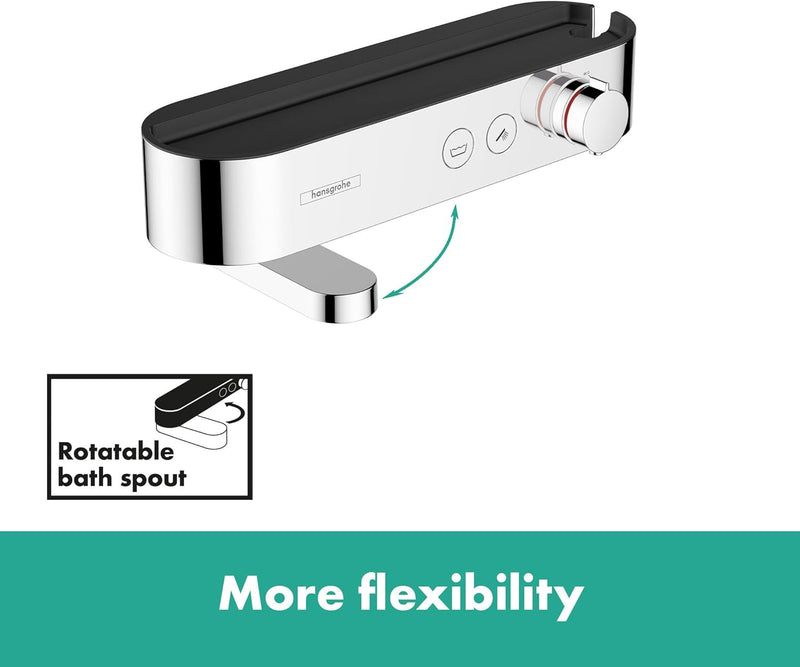 hansgrohe Wannenthermostat ShowerTablet Select, Aufputz Badarmatur für 2 Funktionen, Chrom Chrom Wan