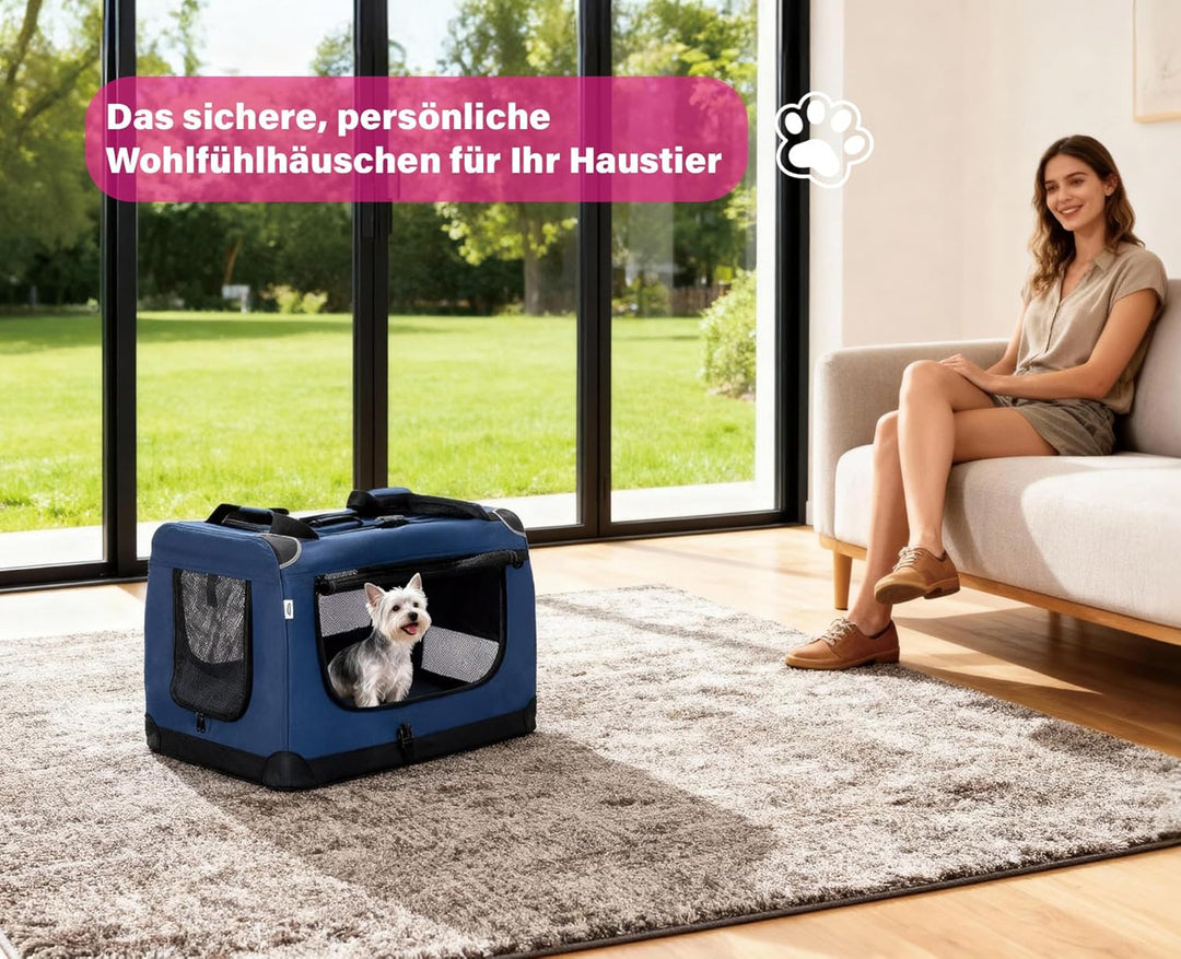 Zedelmaier Hundebox Faltbar Hundetransportbox Auto robust Transportbox für Hund & Katze Gross Hundet